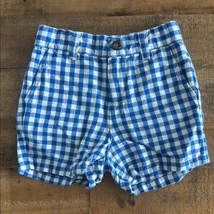 Janie and Jack Blue and White Gingham Check Shorts